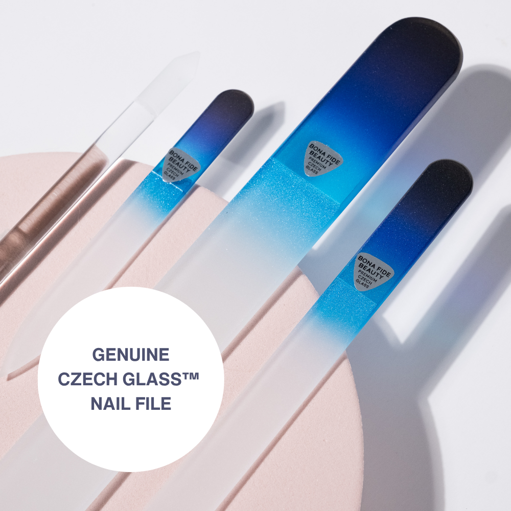 4-Piece Czech Glass Manicure & Pedicure Set in Cobalt