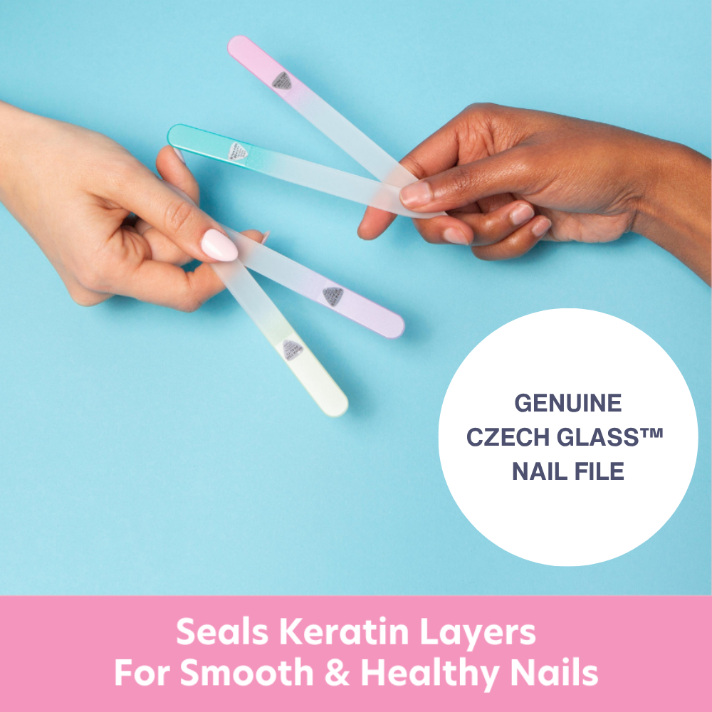 4-Pack Pastel Czech Glass Nail Files With Sleeves