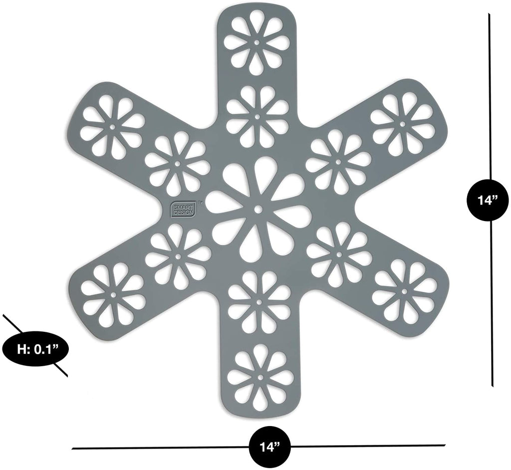 Silicone Pan and Plate Protector Trivet - Set of 2 Pads and Protects Against Scratches and Cracks - 13.75 x 13.75 Inch - Gray