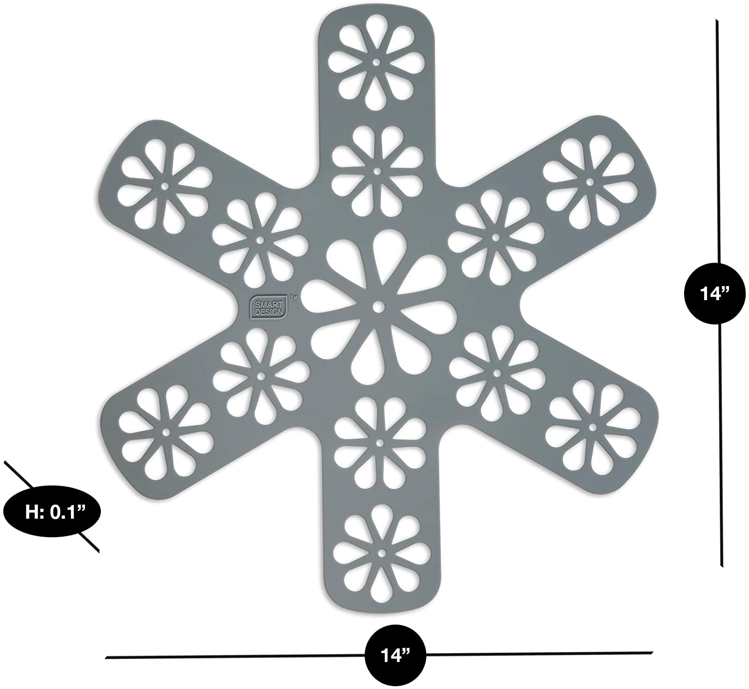Silicone Pan and Plate Protector Trivet - Set of 2 Pads and Protects Against Scratches and Cracks - 13.75 x 13.75 Inch - Gray