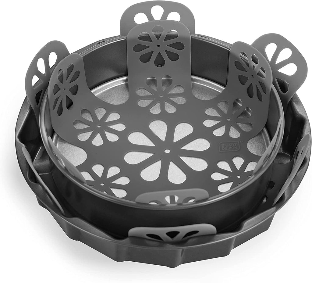 Silicone Pan and Plate Protector Trivet - Set of 2 Pads and Protects Against Scratches and Cracks - 13.75 x 13.75 Inch - Gray