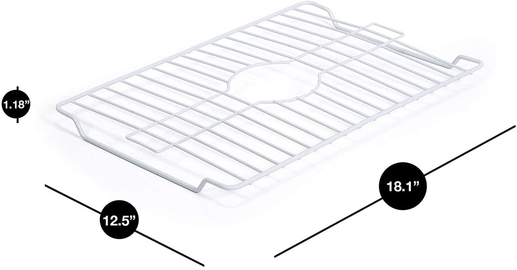Sink Protector - Large - Steel Wire Frame - Rust Resistant Finish - Protects Sinks from Damages and Scratches - 18.13 x 12.5 Inch - White