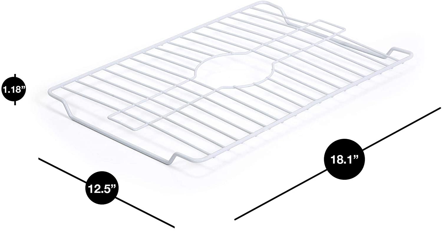 Sink Protector - Large - Steel Wire Frame - Rust Resistant Finish - Protects Sinks from Damages and Scratches - 18.13 x 12.5 Inch - White