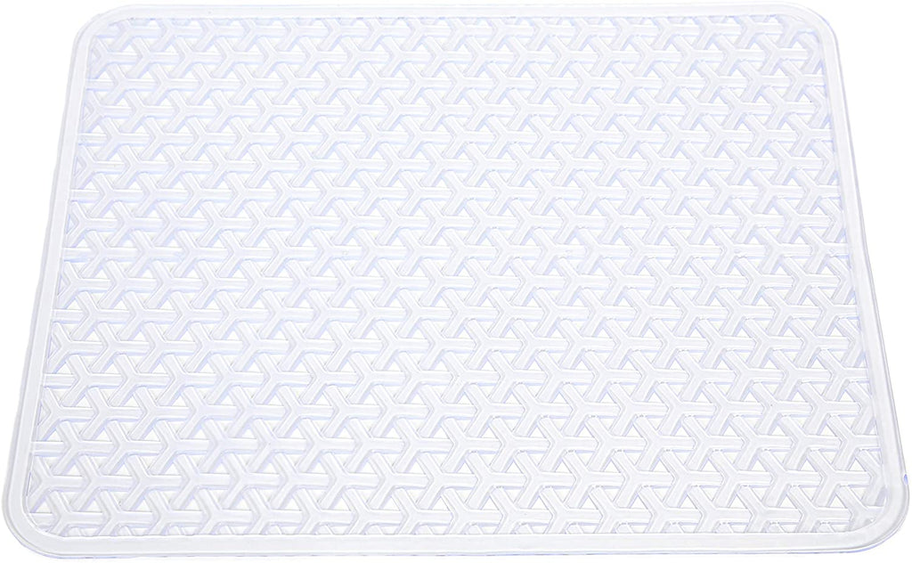 Sink Protector - PVC Material - Hand Washable - Protects Sinks from Damages and Scratches Clear - Knitted Design, Medium - 12.6 x 10.5 Inch