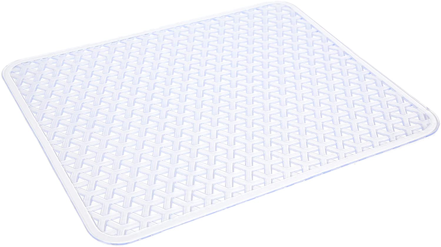 Sink Protector - PVC Material - Hand Washable - Protects Sinks from Damages and Scratches Clear - Knitted Design, Medium - 12.6 x 10.5 Inch