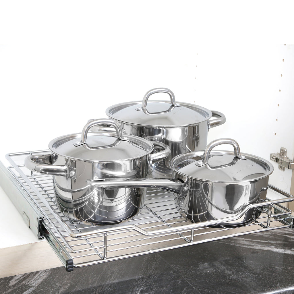 Sliding Pull Out Metal Cabinet Shelf - Multiple Sizes