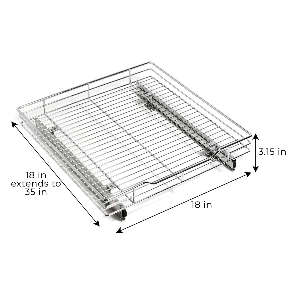 Sliding Pull Out Metal Cabinet Shelf - Multiple Sizes