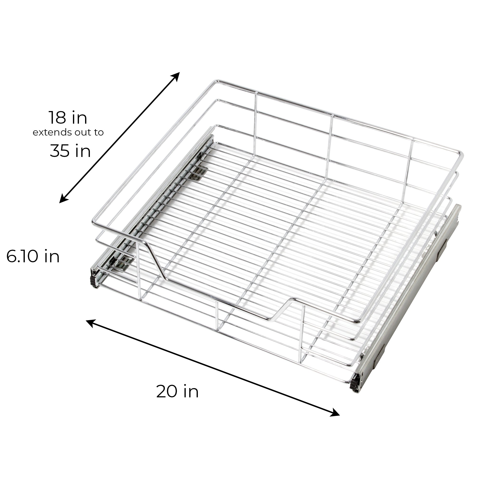Sliding Pull Out Metal Cabinet Shelf - Multiple Sizes