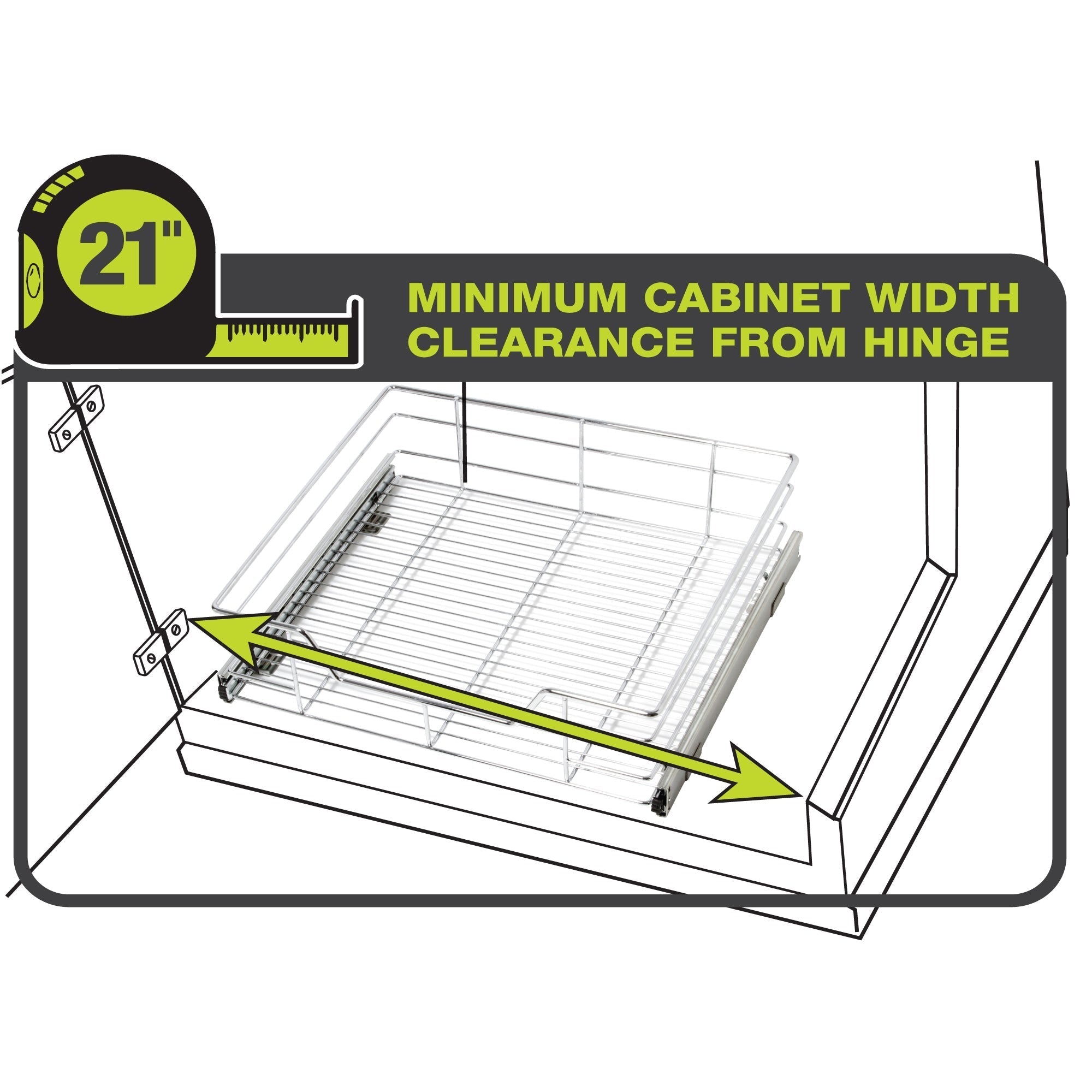 Sliding Pull Out Metal Cabinet Shelf - Multiple Sizes