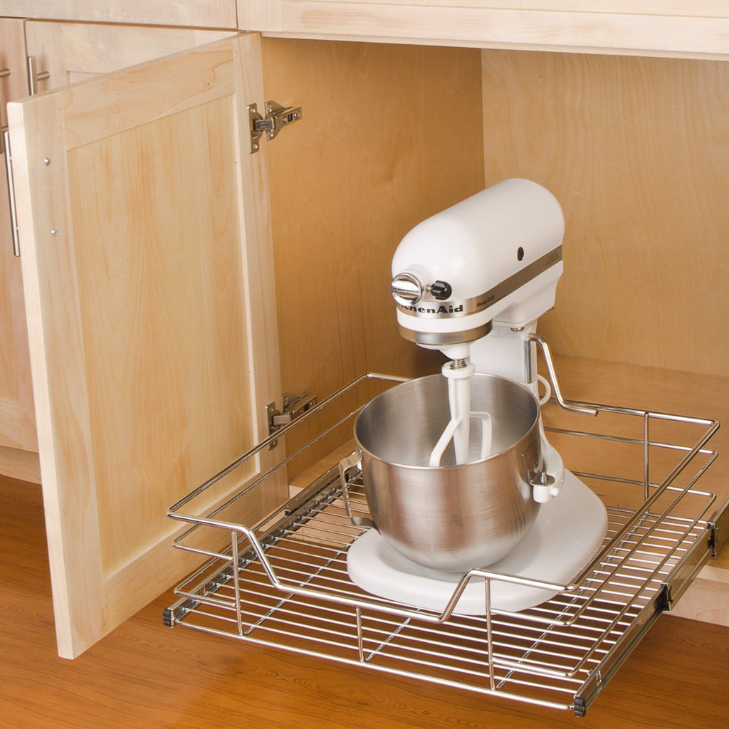 Sliding Pull Out Metal Cabinet Shelf - Multiple Sizes