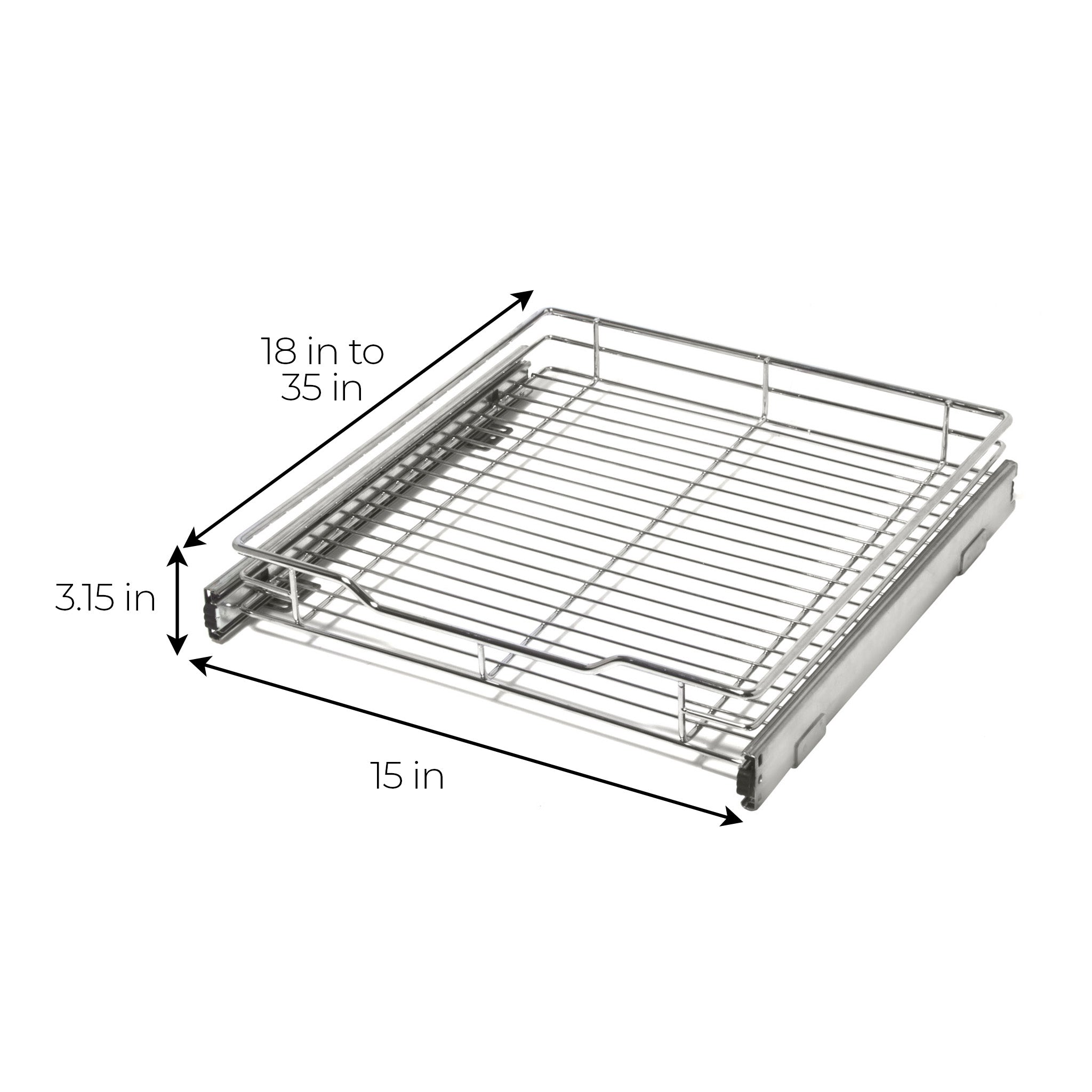 Sliding Pull Out Metal Cabinet Shelf - Multiple Sizes