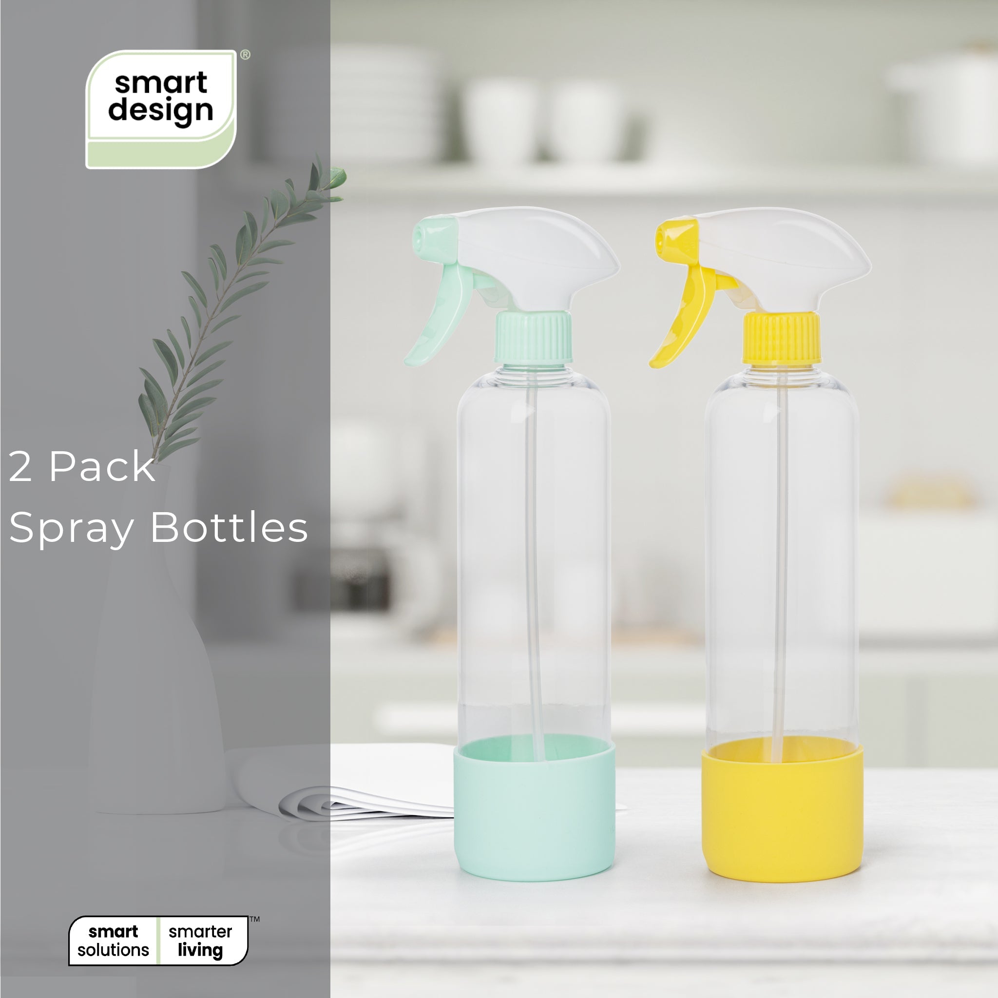 Smart Design 2-Pack Reusable Spray Bottles-16.9 oz / 500 ml
