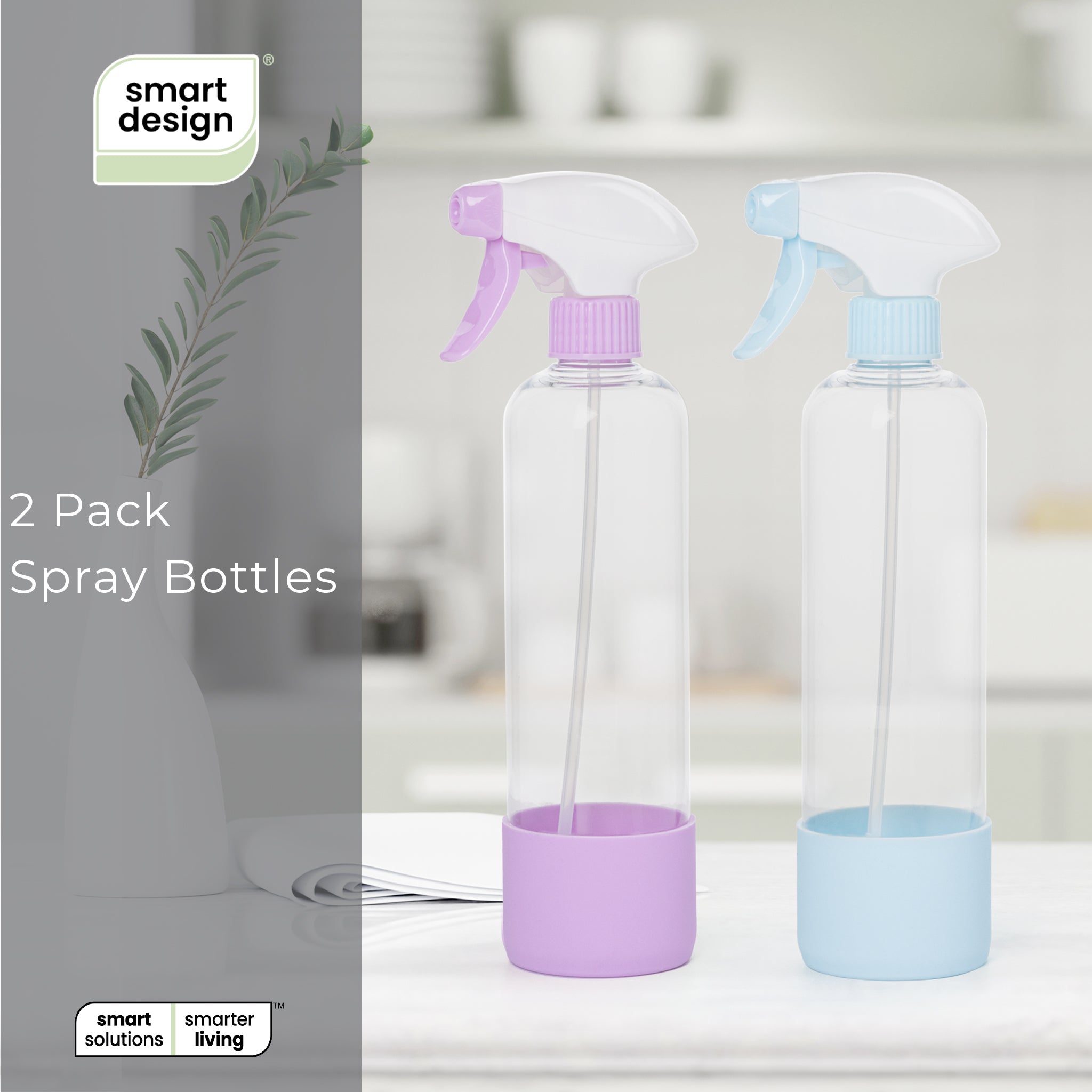 Smart Design 2-Pack Reusable Spray Bottles-16.9 oz / 500 ml