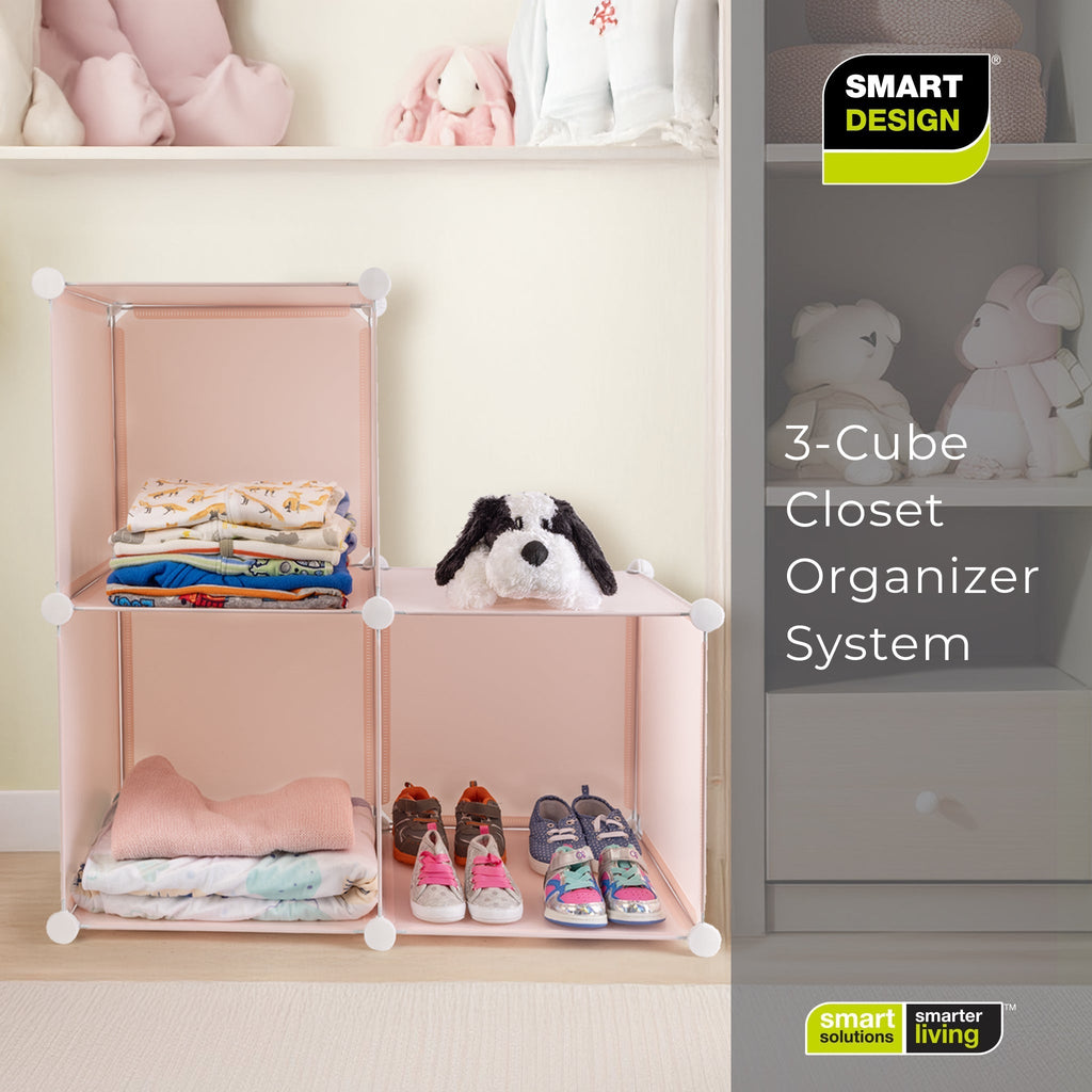 3 Cube Closet Organizer System, Pink