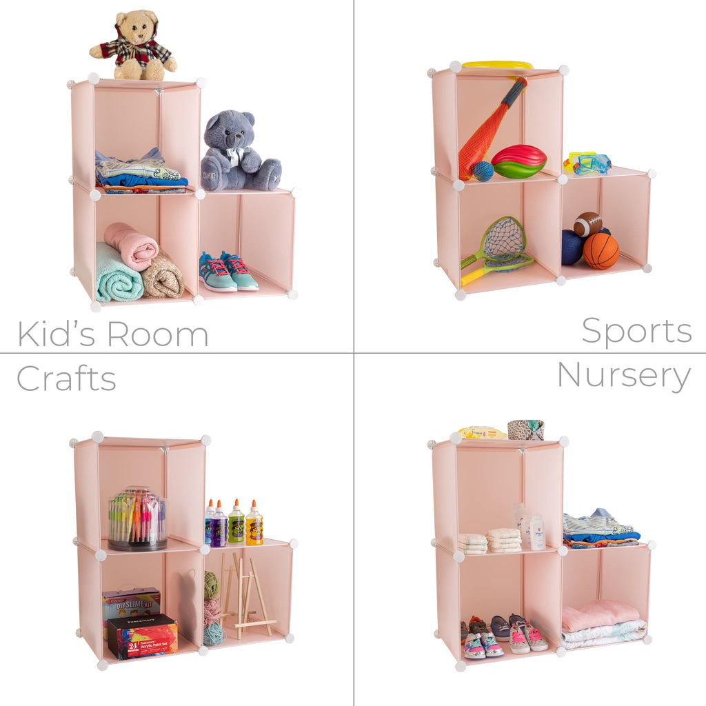 3 Cube Closet Organizer System, Pink