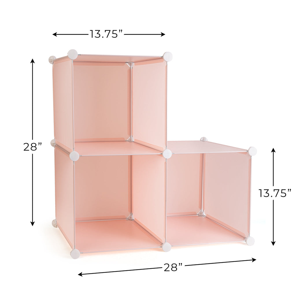 3 Cube Closet Organizer System, Pink