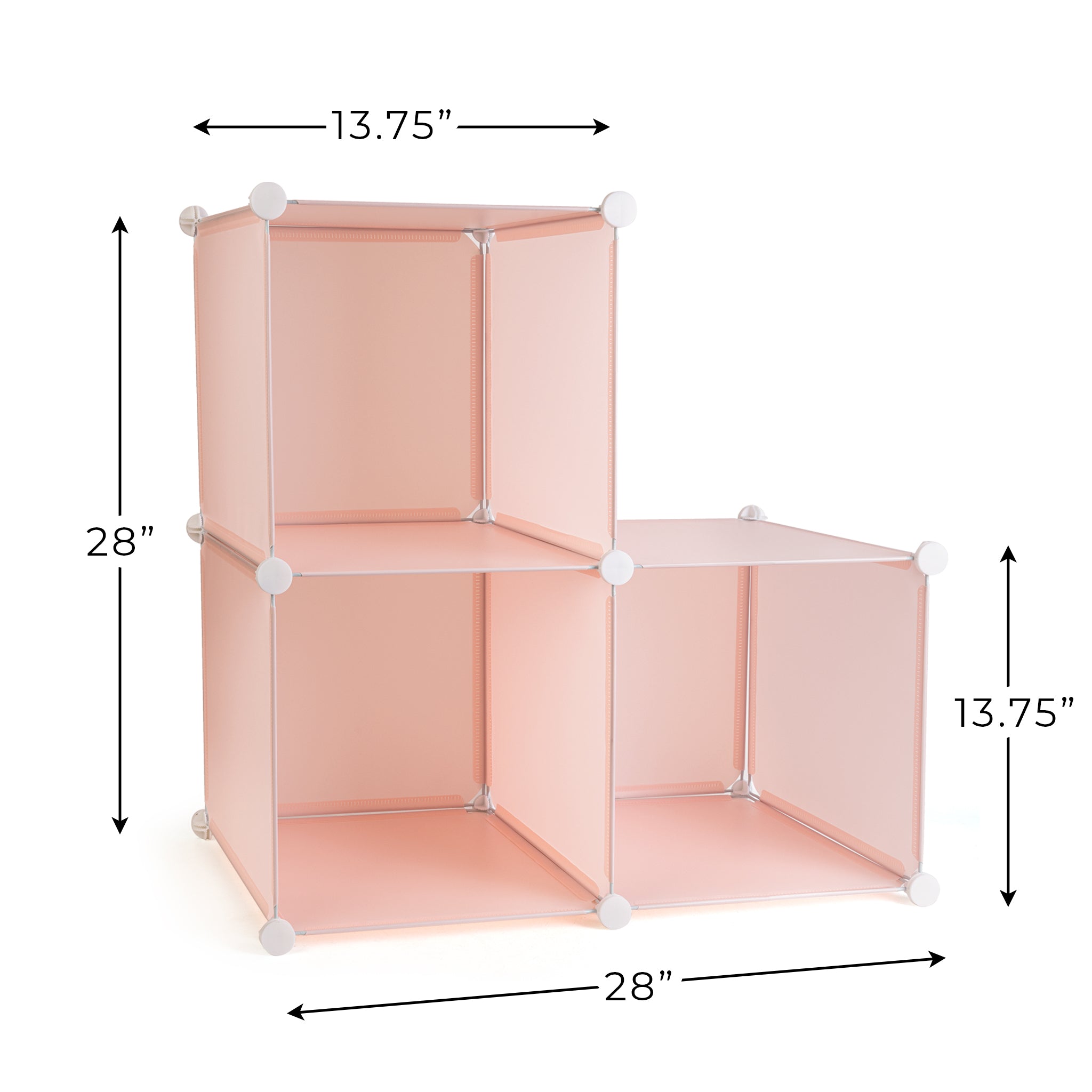 3 Cube Closet Organizer System, Pink