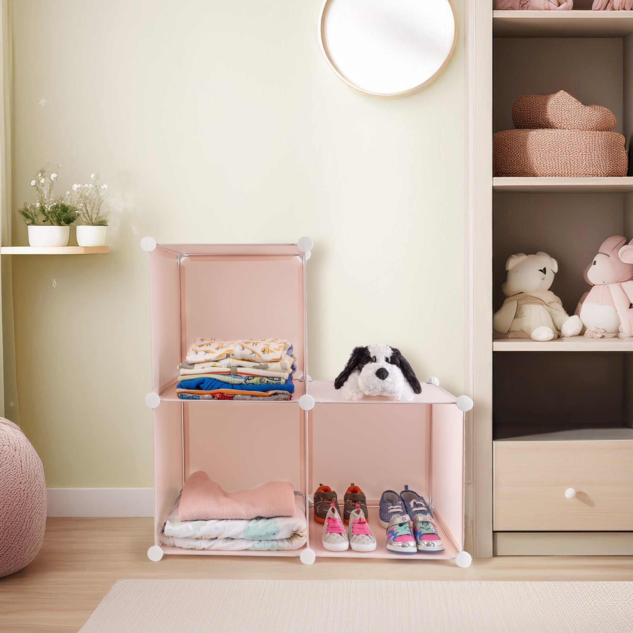 3 Cube Closet Organizer System, Pink
