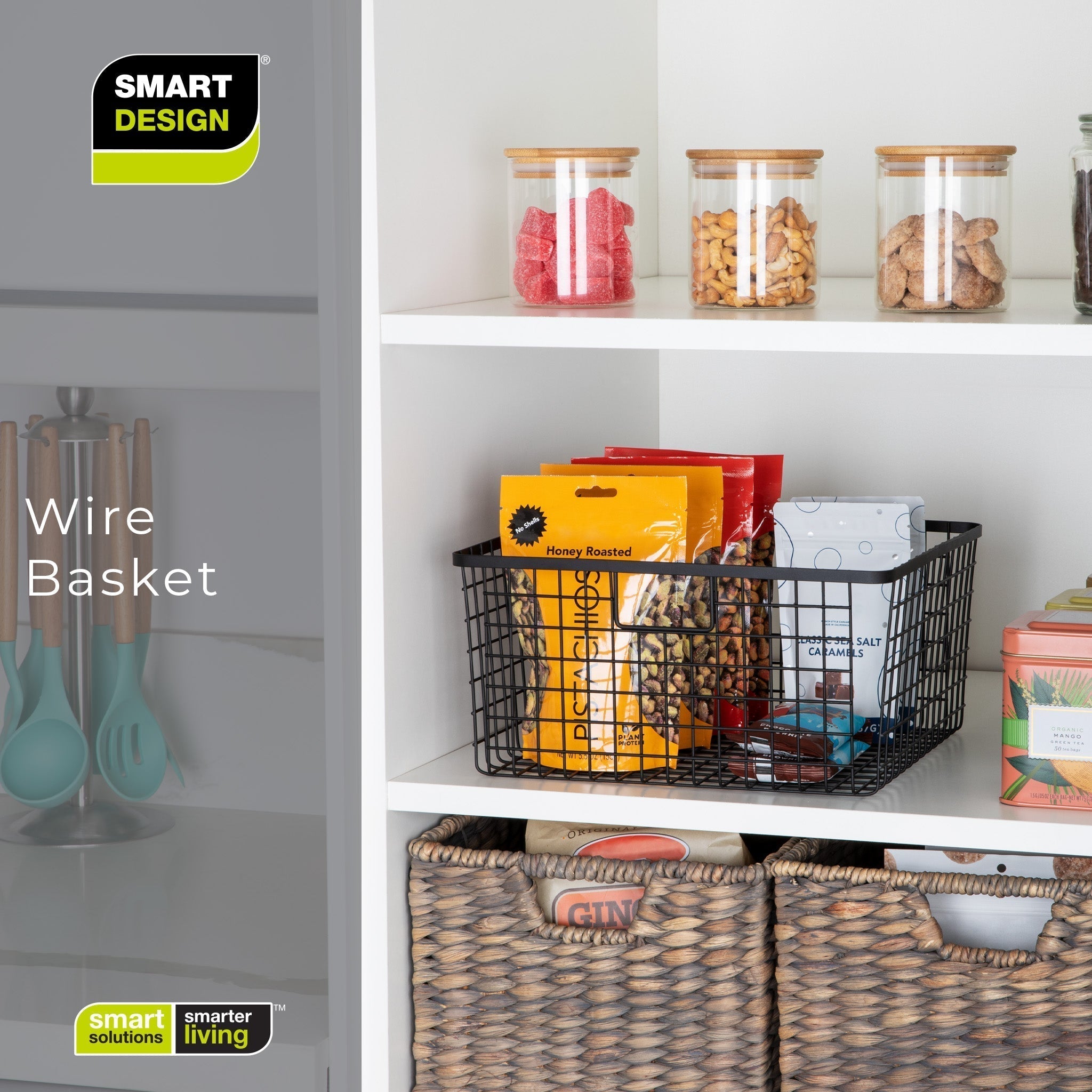 Smart Design Kitchen Nesting Baskets - 12 x 12 -  Set of 4