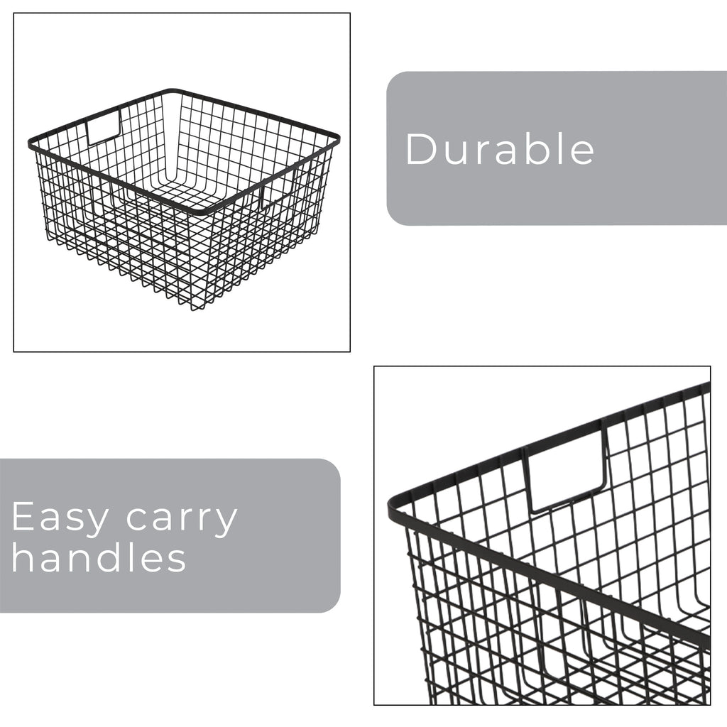 Smart Design Kitchen Nesting Baskets - 12 x 12 -  Set of 4