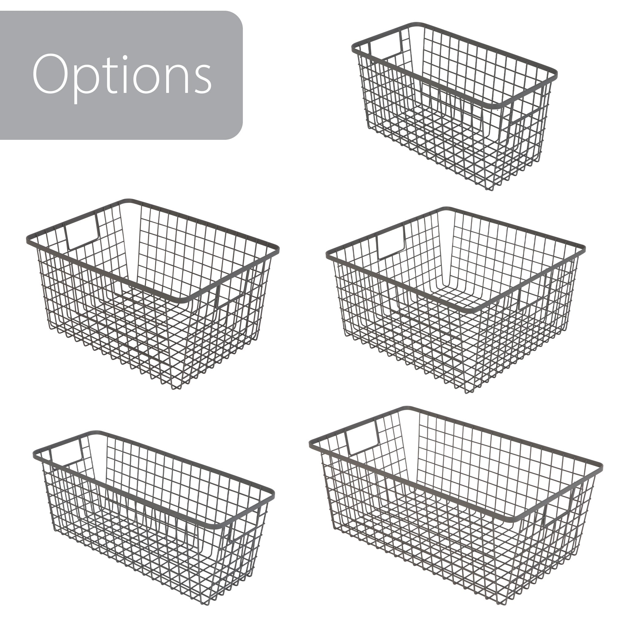 Smart Design Kitchen Nesting Baskets - 6 x 12