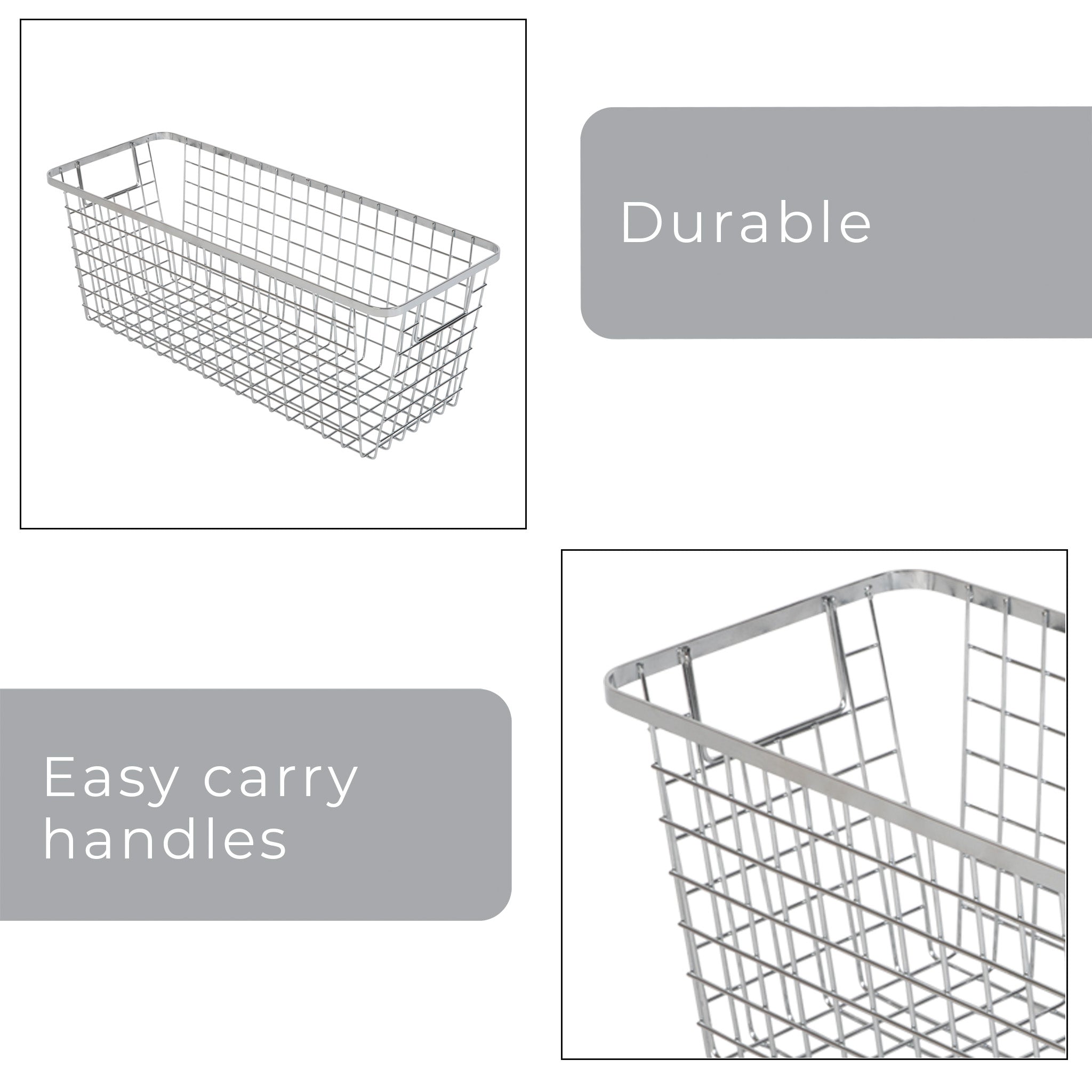 Smart Design Kitchen Nesting Baskets - 6 x 16 - Set of 4