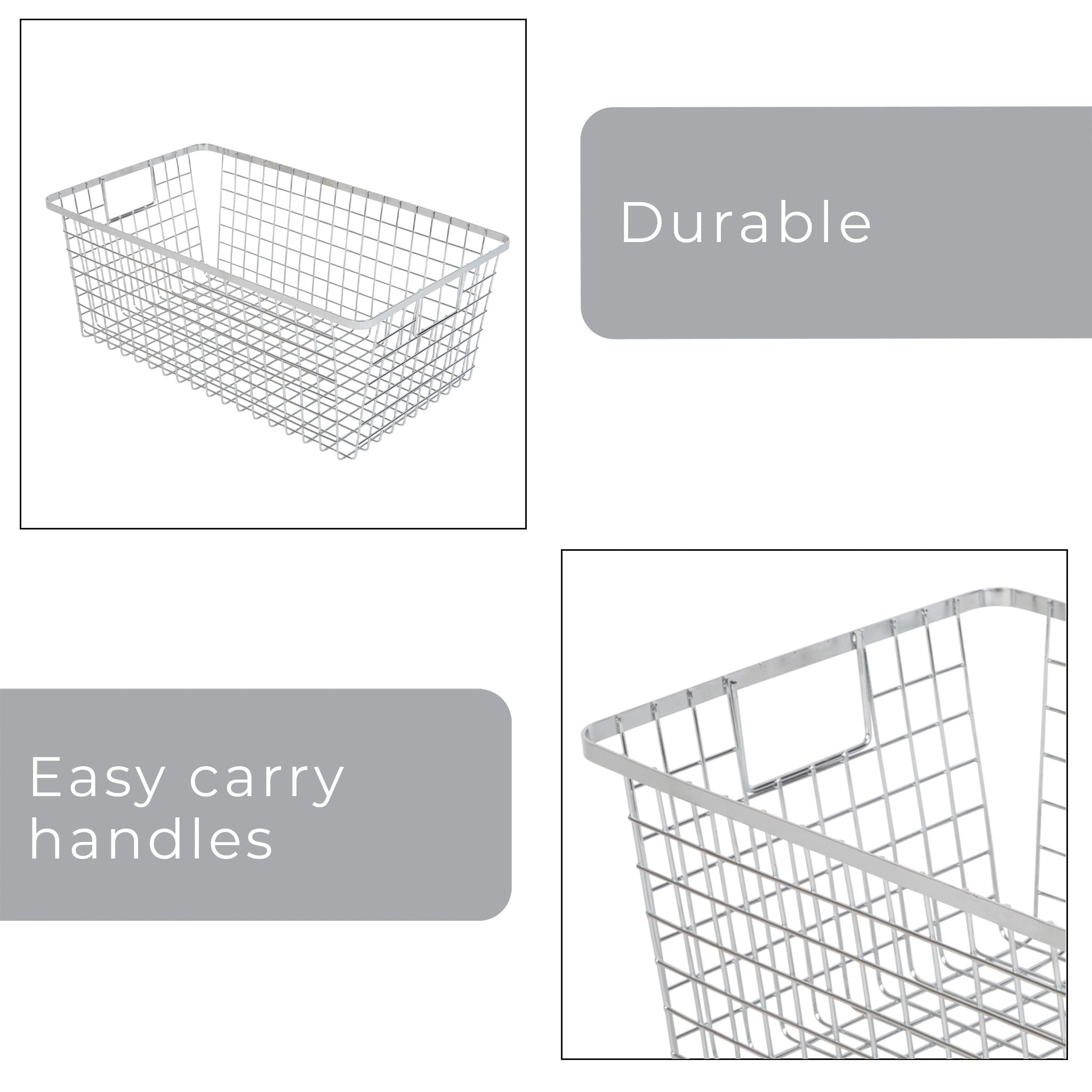 Smart Design Kitchen Nesting Baskets - 9 x 16 - Set of 4