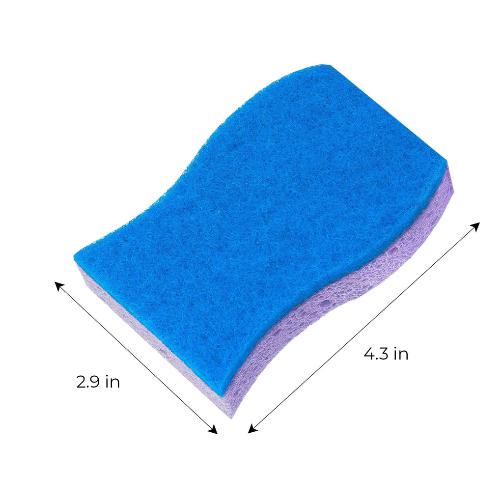 Smart Design Non-Scratch Cellulose Smart Scrub Sponge - Ultra Absorbent - Ergonomic Shape - Cleaning, Dishes, & Hard Stains