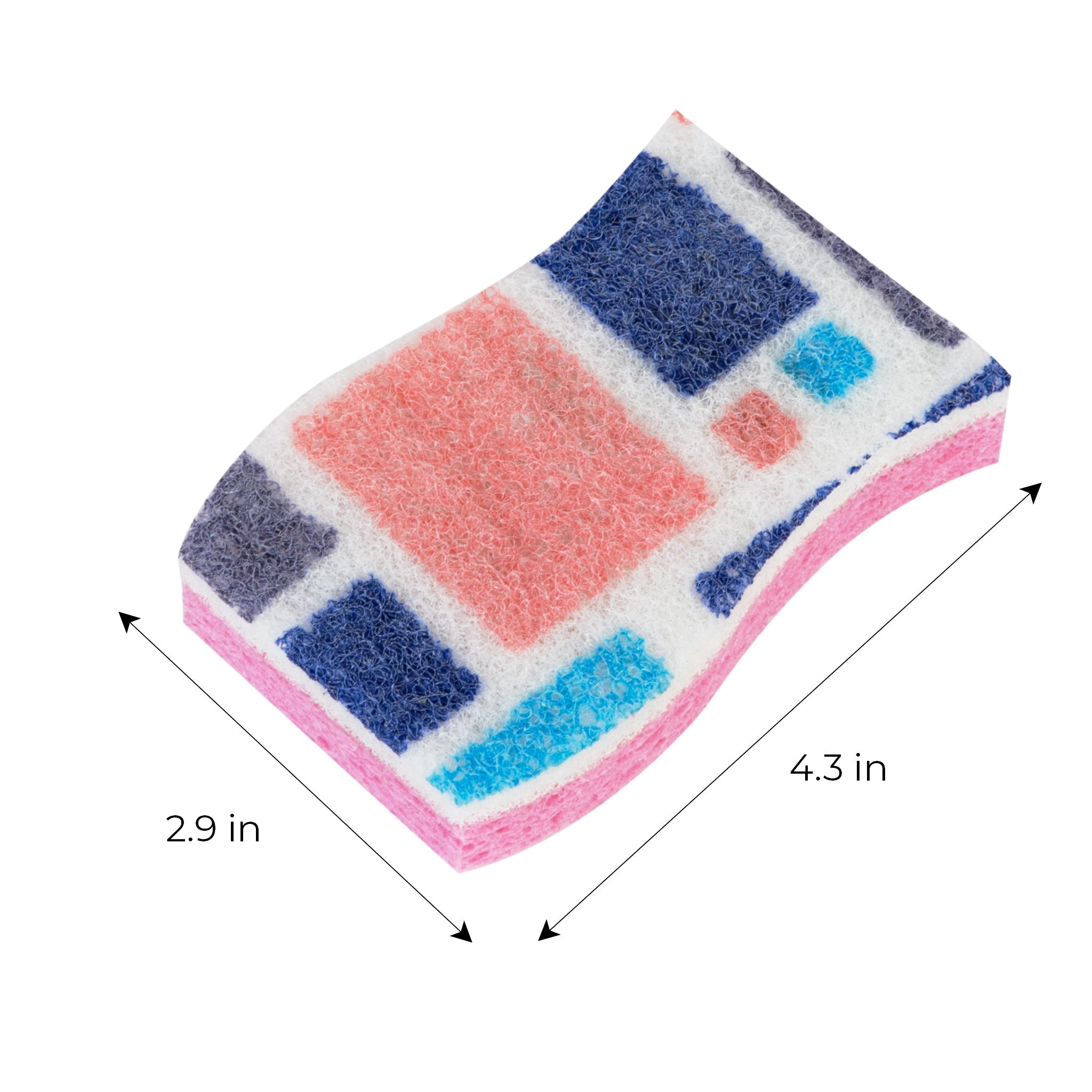 Smart Design Non-Scratch Cellulose Smart Scrub Sponge - Ultra Absorbent - Ergonomic Shape - Cleaning, Dishes, & Hard Stains