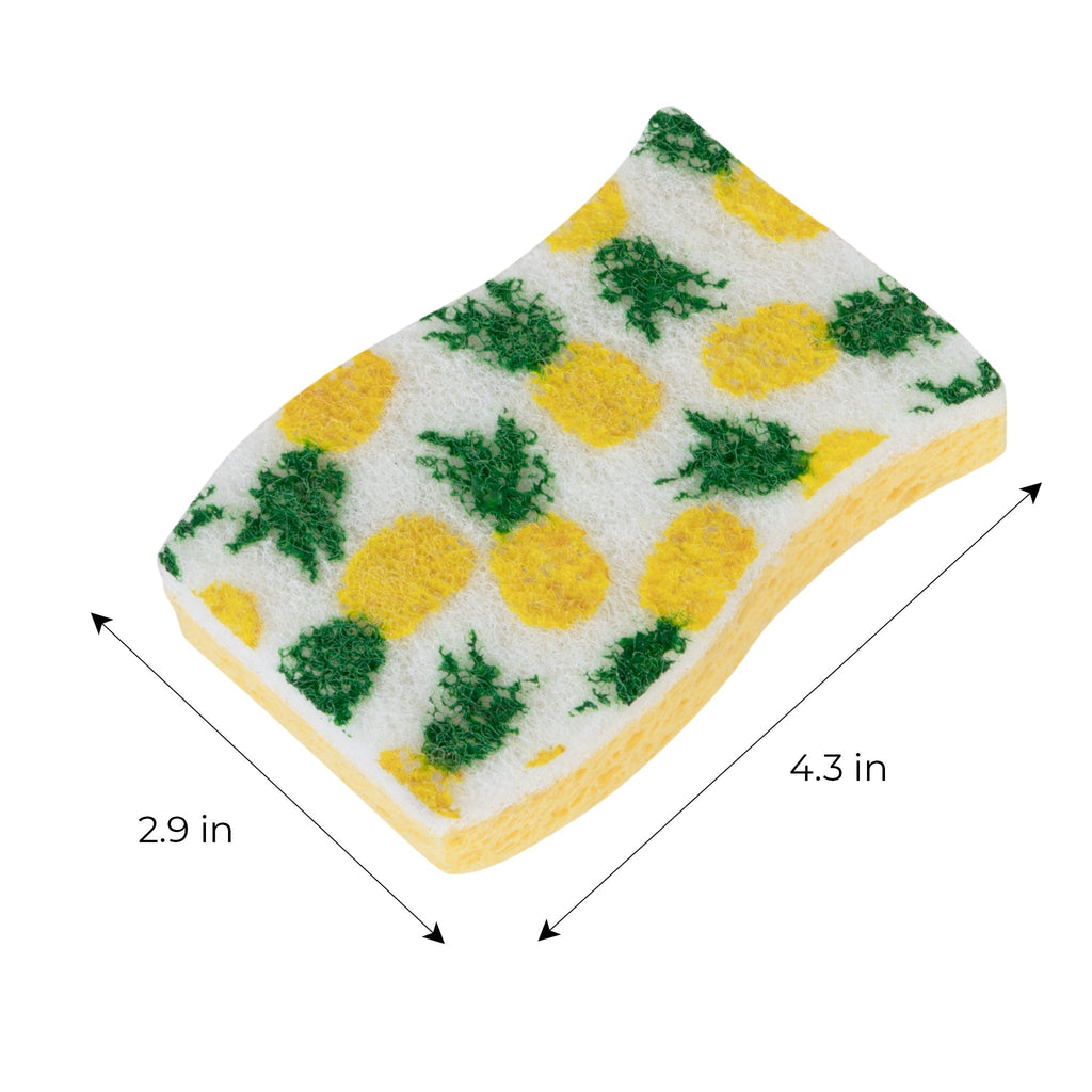 Smart Design Non-Scratch Cellulose Smart Scrub Sponge - Ultra Absorbent - Ergonomic Shape - Cleaning, Dishes, & Hard Stains