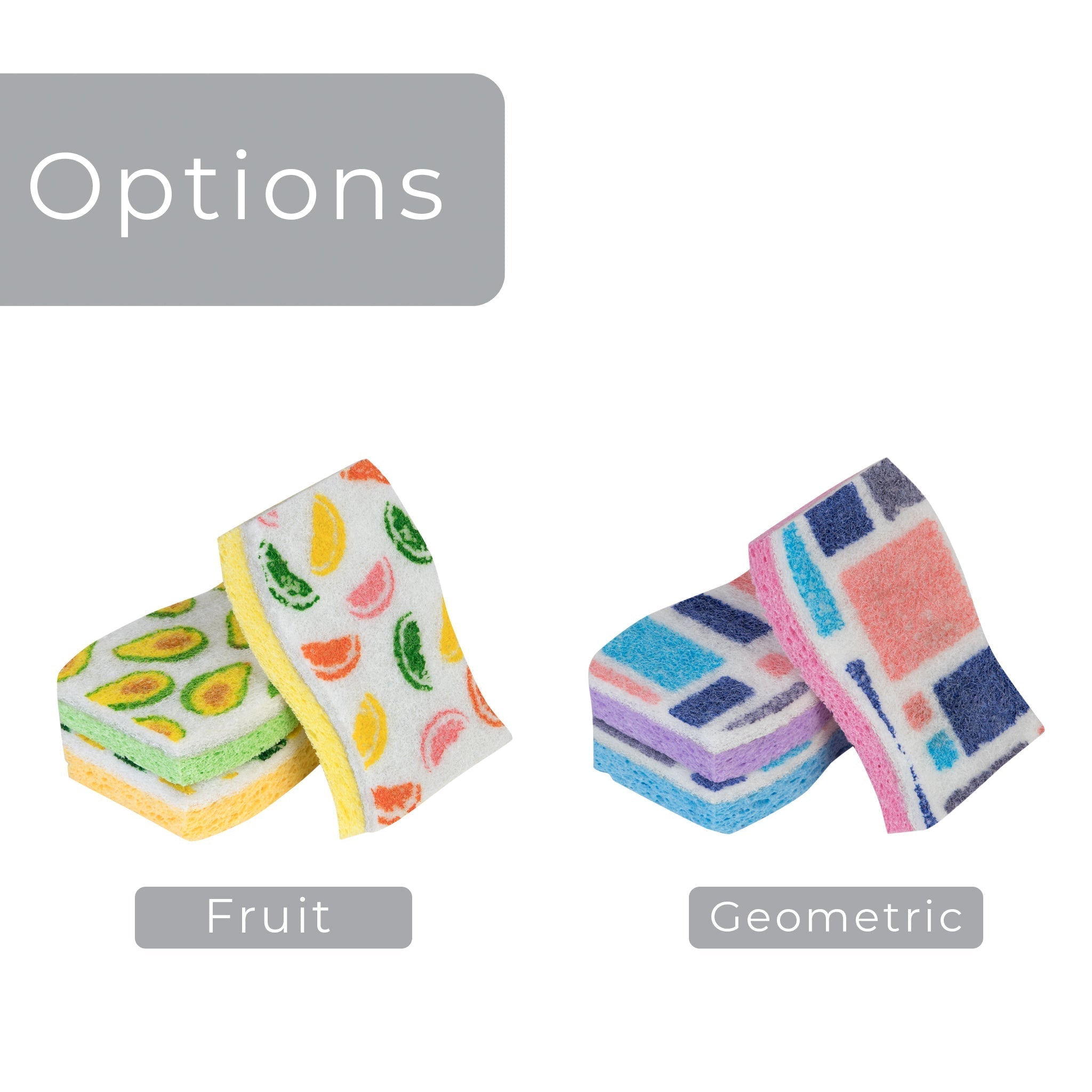 Smart Design Non-Scratch Cellulose Smart Scrub Sponge - Ultra Absorbent - Ergonomic Shape - Cleaning, Dishes, & Hard Stains