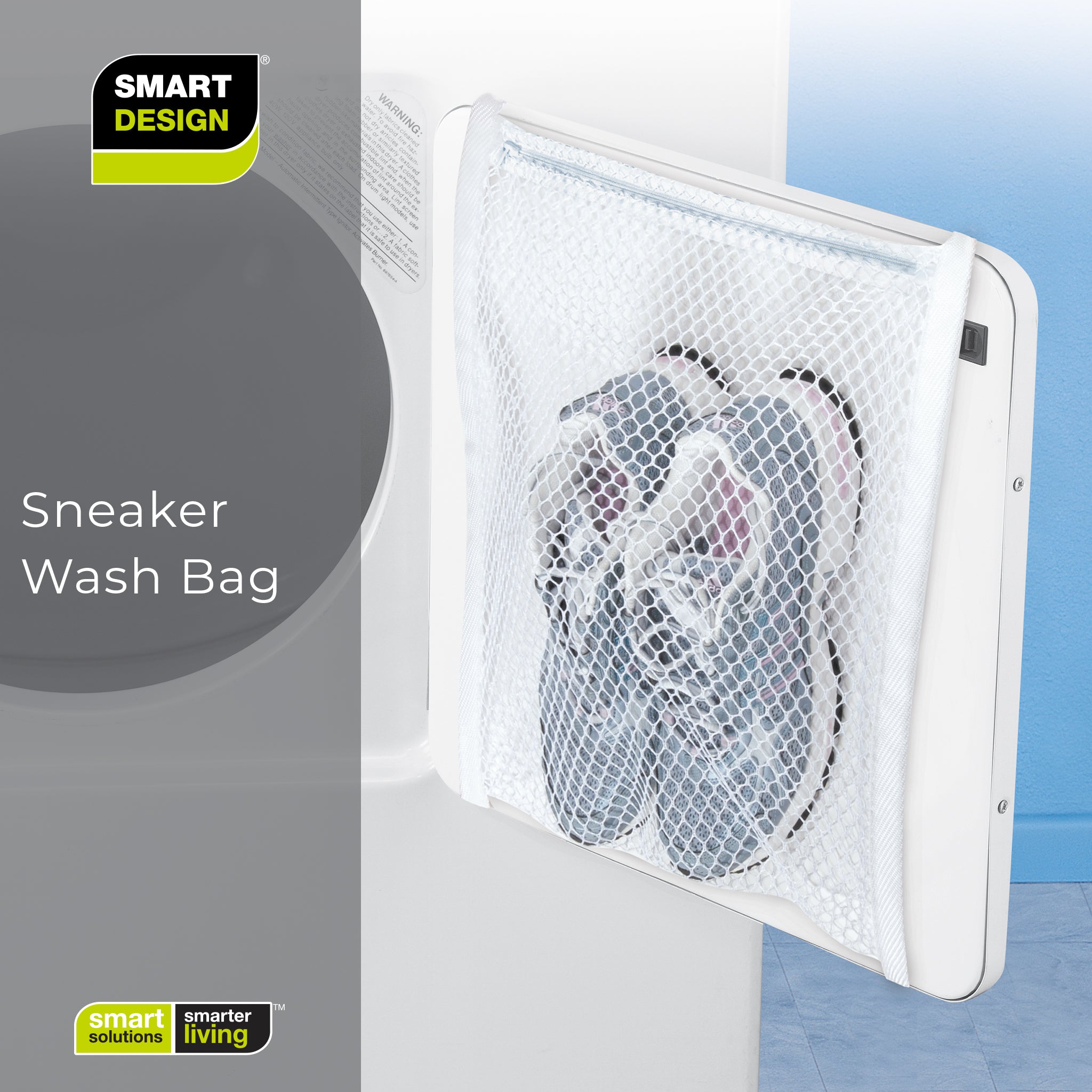 Sneaker Dryer and Wash Bag with Elastic Straps - 15.5 x 15.5 Inch