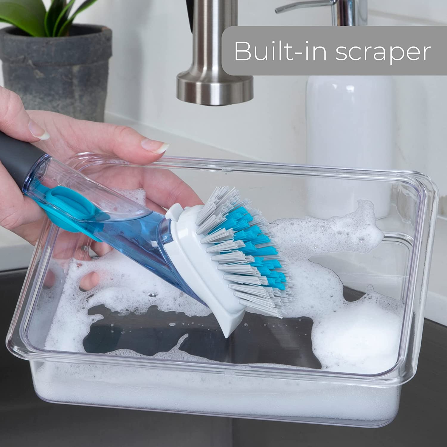 Soap Dispensing Dish Wand with Replaceable Head
