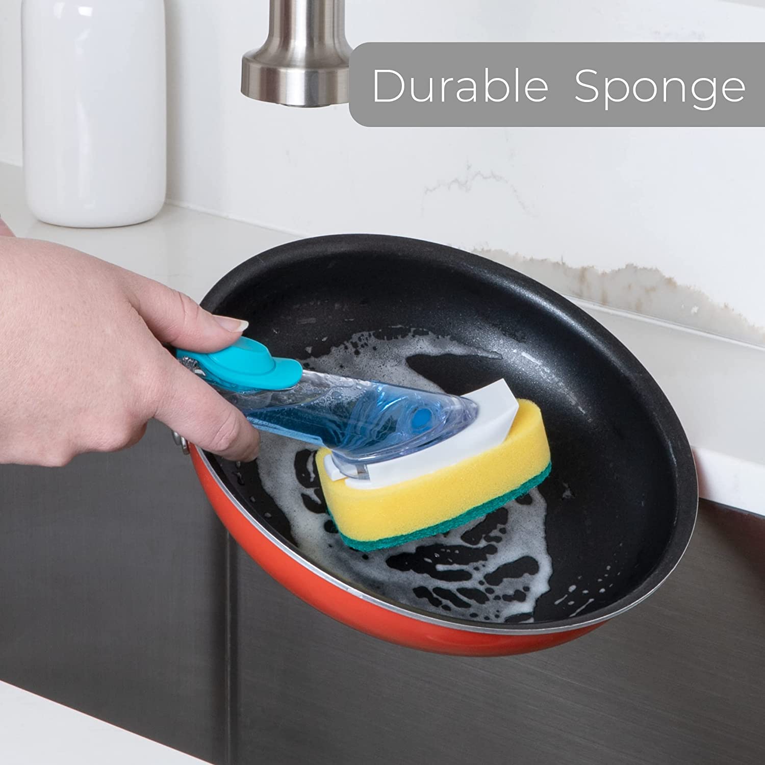 Soap Dispensing Dish Wand with Replaceable Head