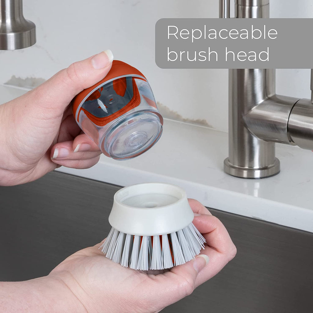 Soap Dispensing Palm Brush and Stand