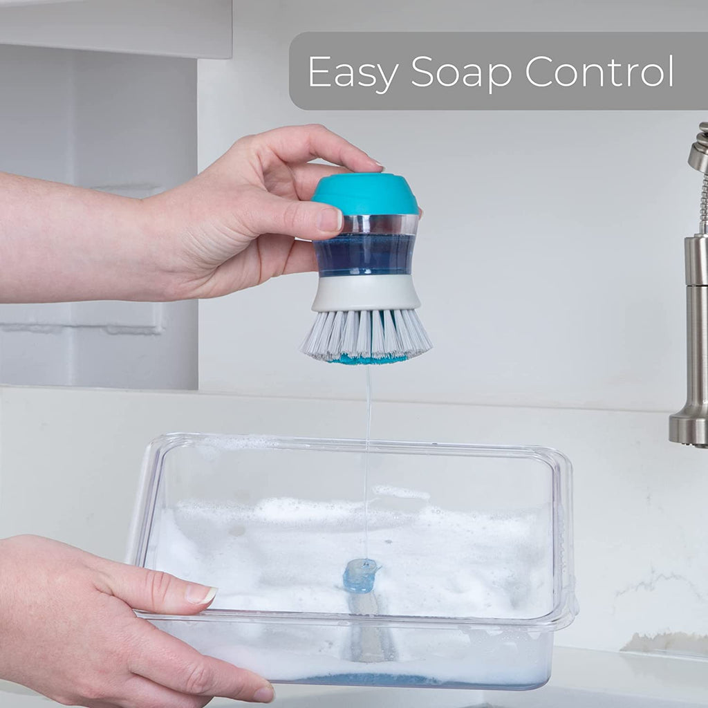 Soap Dispensing Palm Brush and Stand