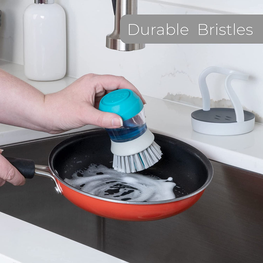 Soap Dispensing Palm Brush and Stand