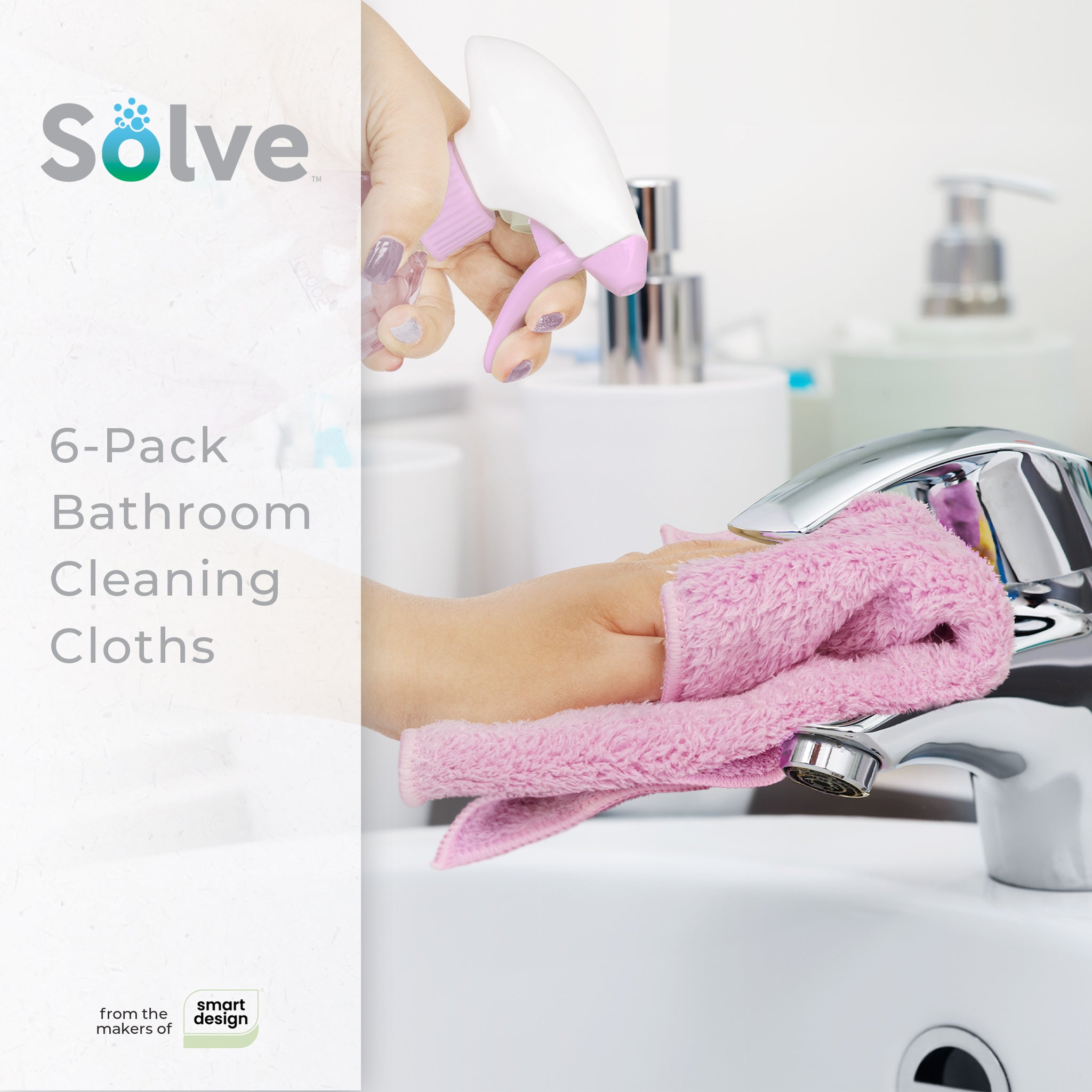 Solve™ Bathroom Cleaning Cloths – Set of 6