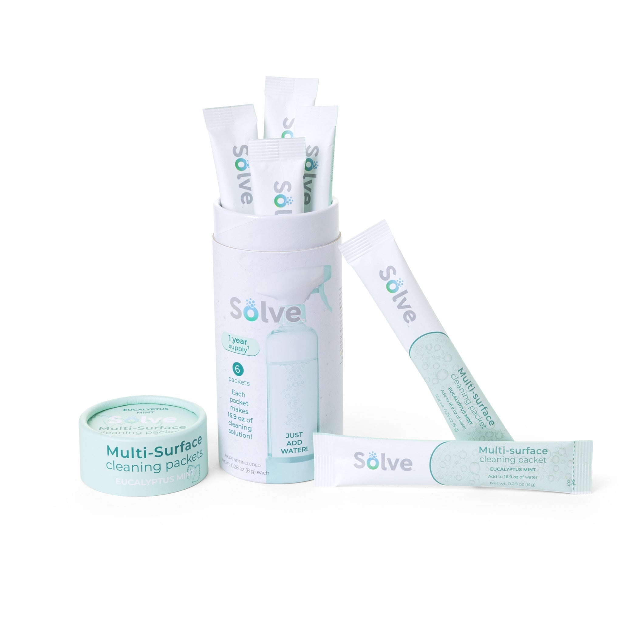 Solve™ Bottle, Cleaning Packets, & Cloth Cleaning Cloth Kit