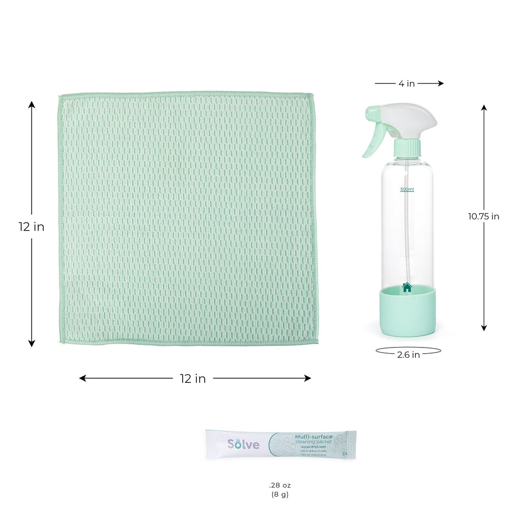 Solve™ Bottle, Cleaning Packets, & Cloth Cleaning Cloth Kit