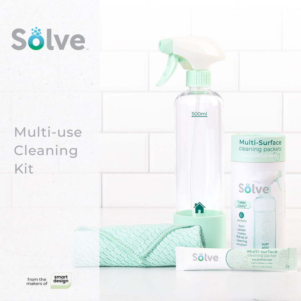 Solve™ Bottle, Cleaning Packets, & Cloth Cleaning Cloth Kit