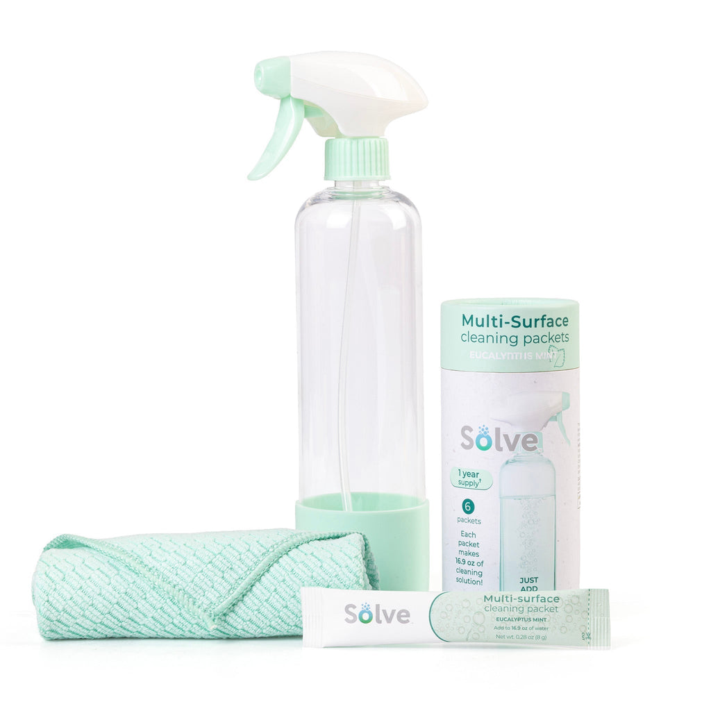 Solve™ Bottle, Cleaning Packets, & Cloth Cleaning Cloth Kit