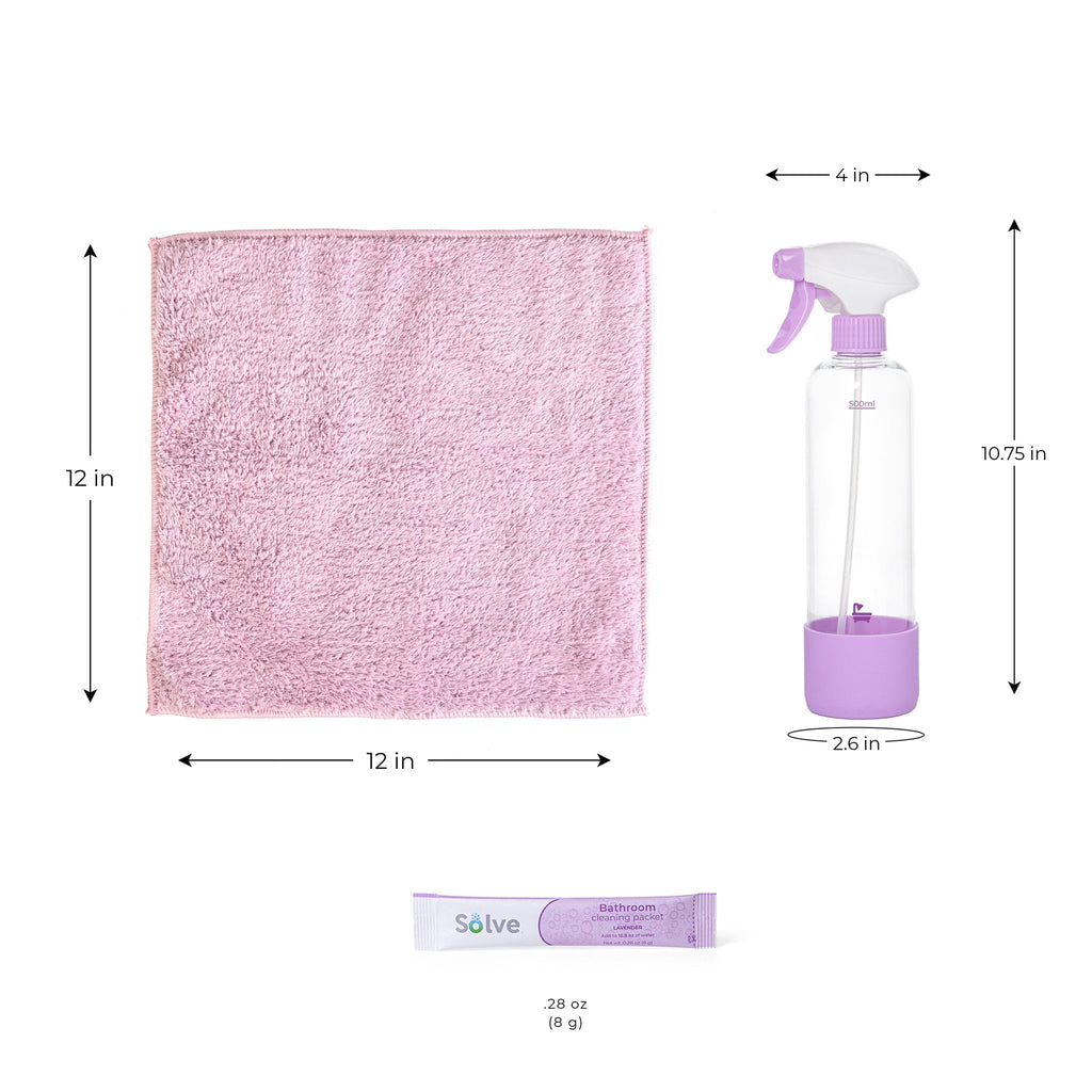 Solve™ Bottle, Cleaning Packets, & Cloth Cleaning Cloth Kit