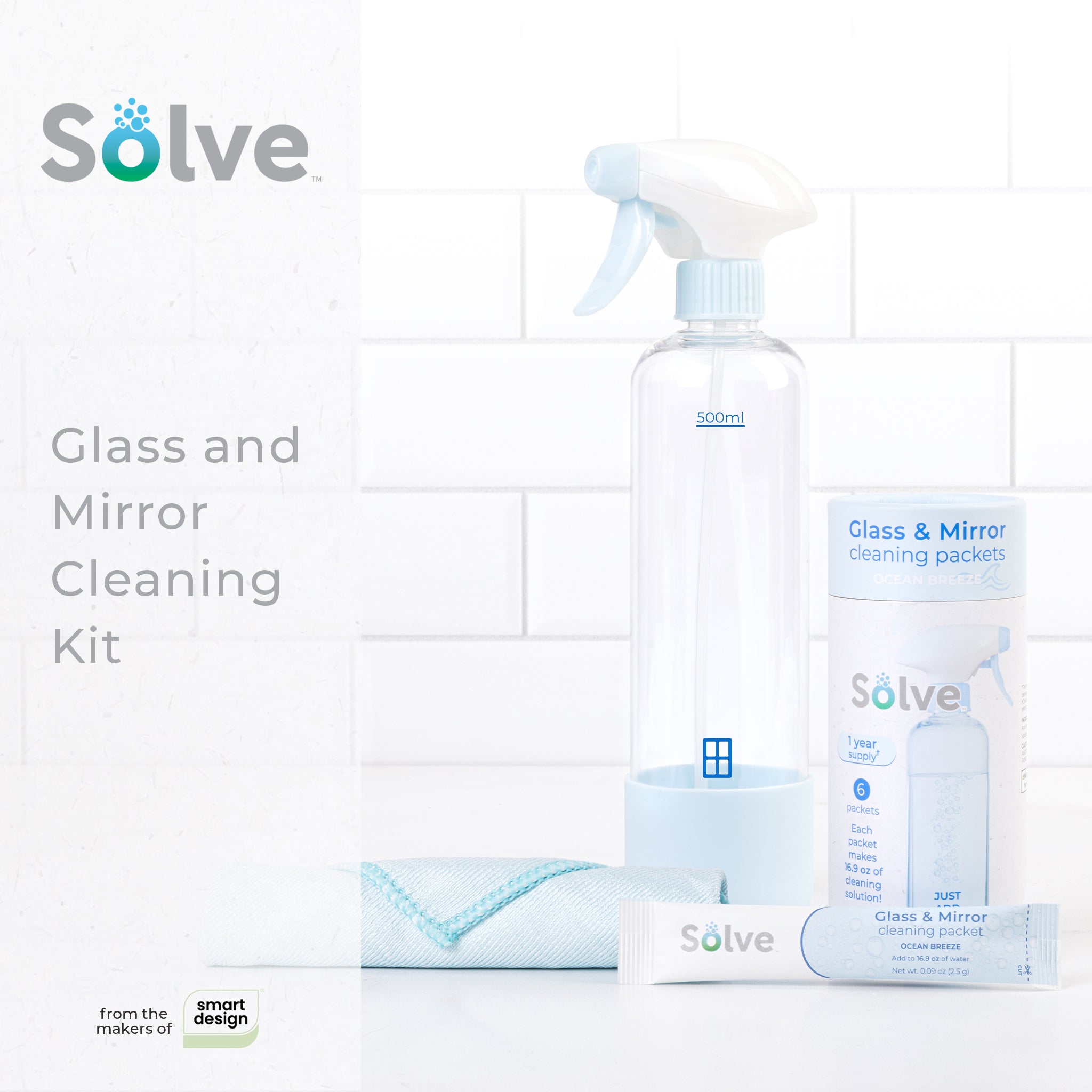 Solve™ Bottle, Cleaning Packets, & Cloth Cleaning Cloth Kit