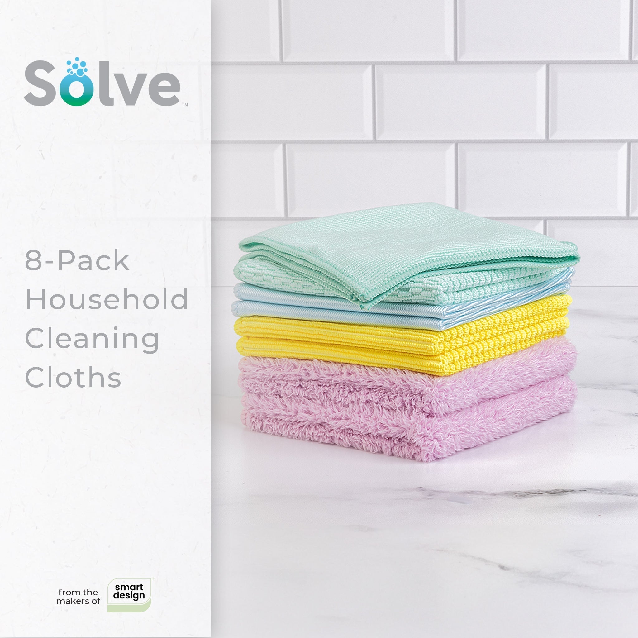 Solve™ Household Cleaning Cloths- Set of 8