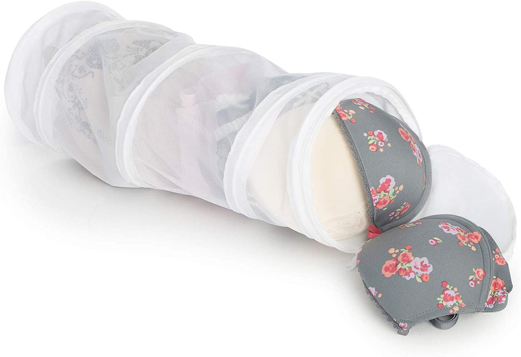 Spiral Delicates Lingerie Wash Bag w/Safety Zipper - White