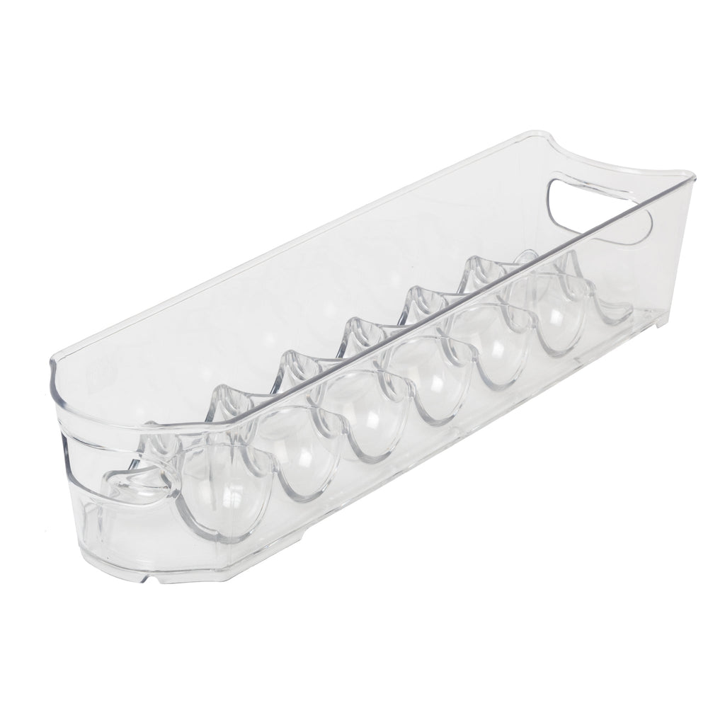 Stackable Clear Refrigerator Egg Storage Bin with Handle - 14 Egg Container - 2 pack- 4 x 14.5 inch