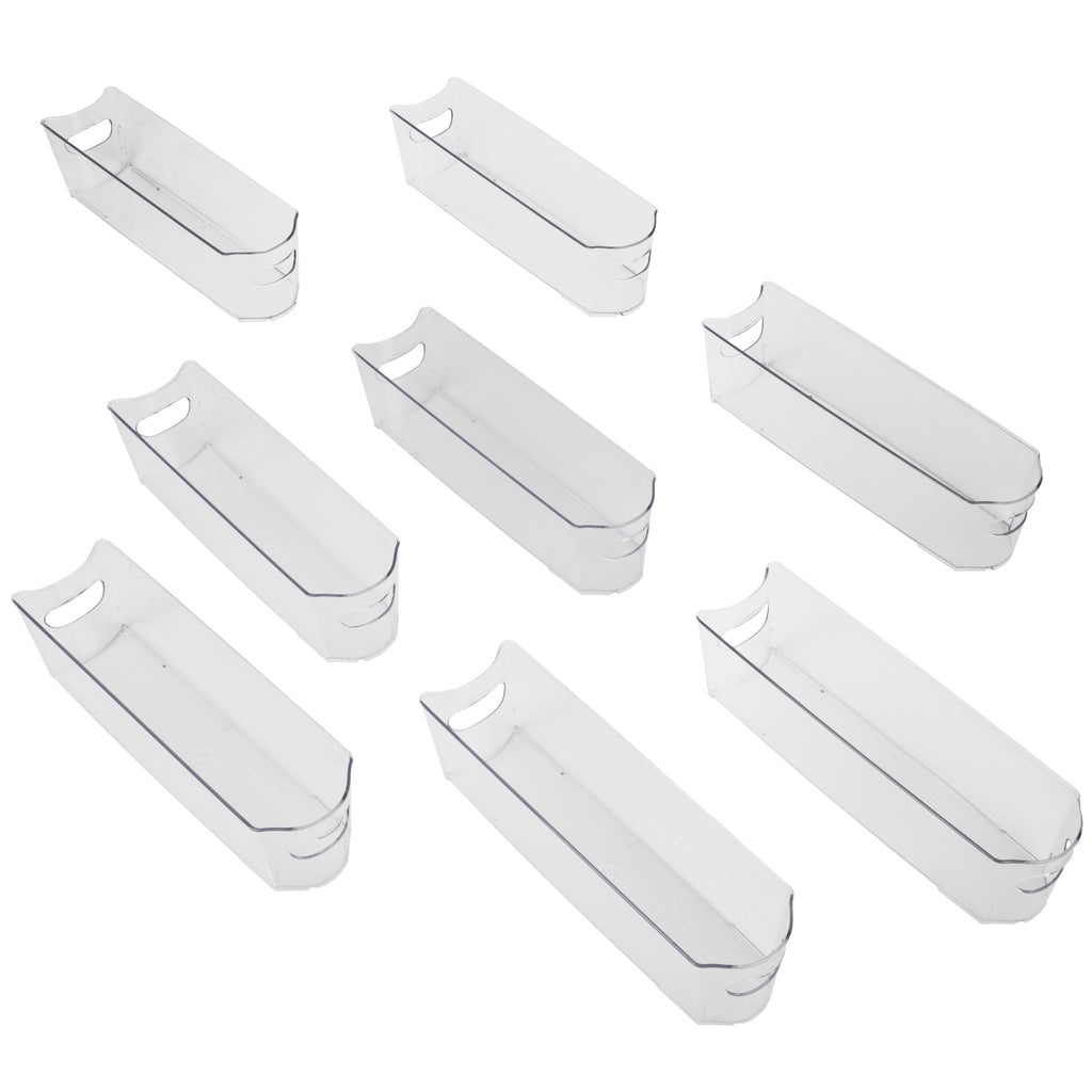 Stackable Clear Refrigerator Storage Bin with Handle - 8 pack - 4 x 14.5 inch