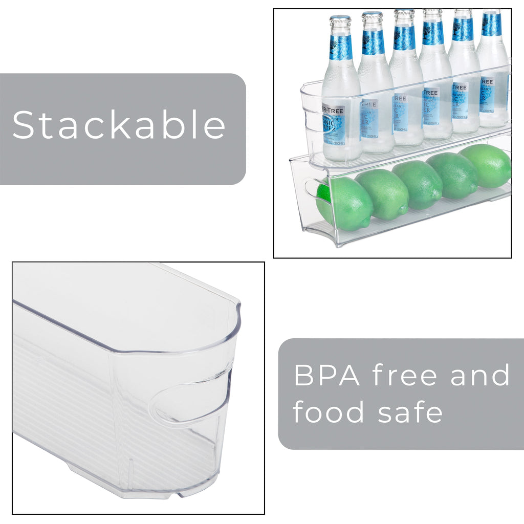 Stackable Clear Refrigerator Storage Bin with Handle - 8 pack - 4 x 14.5 inch