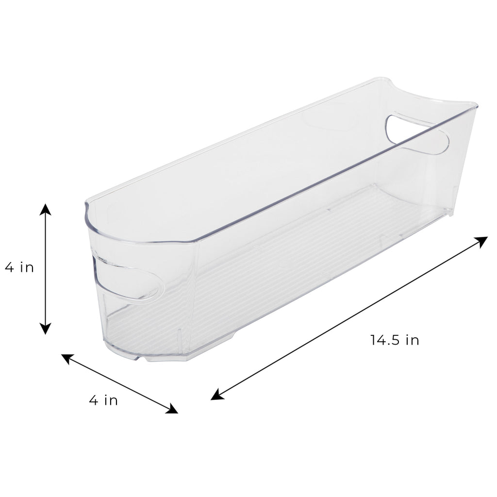 Stackable Clear Refrigerator Storage Bin with Handle - 8 pack - 4 x 14.5 inch